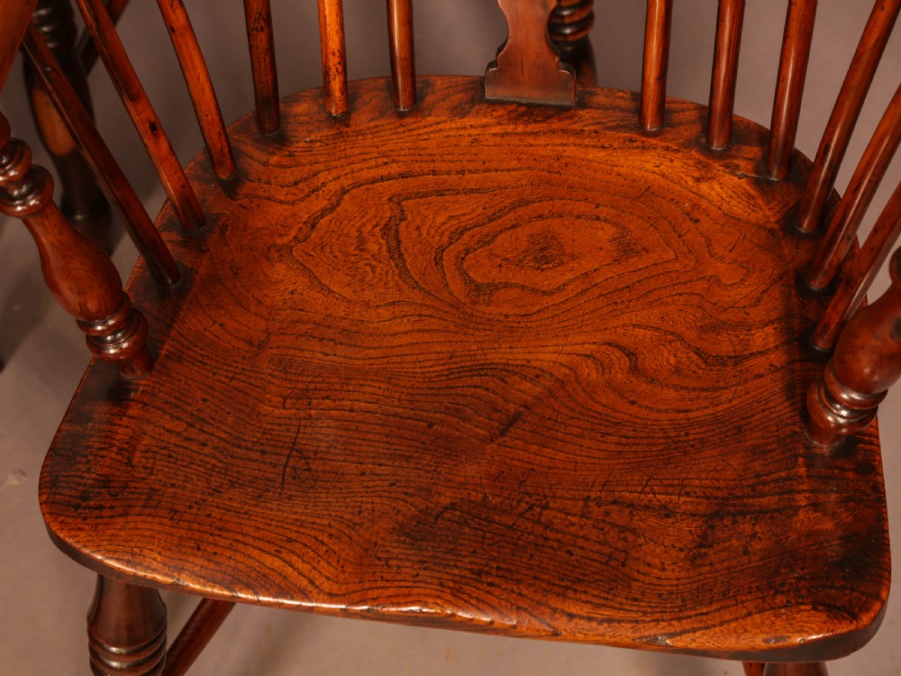 A Rare set of 8 Yew Wood Windsor Chairs Rockley Maker View IX