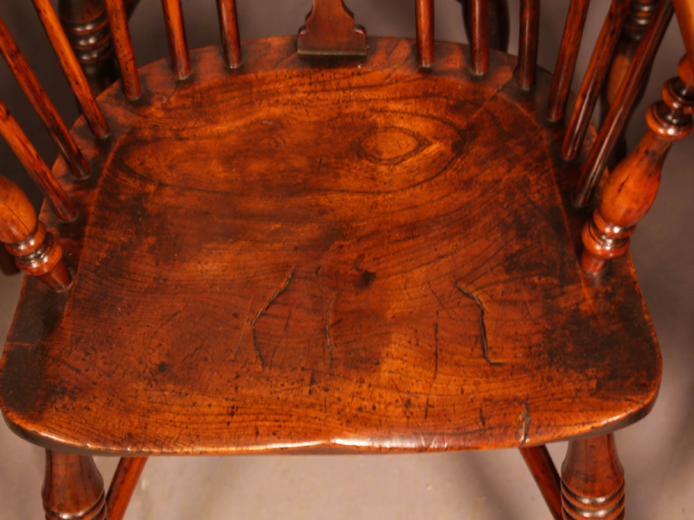 A Rare set of 8 Yew Wood Windsor Chairs Rockley Maker View X