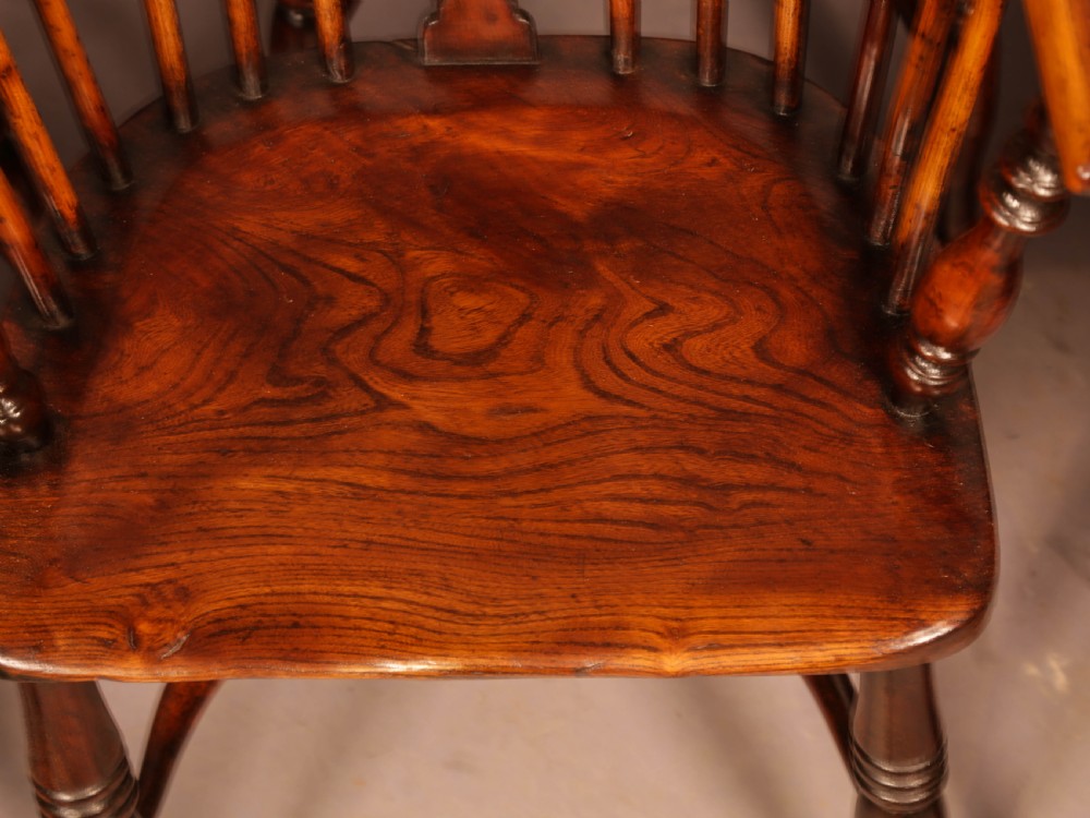 A Rare set of 8 Yew Wood Windsor Chairs Rockley Maker View XI