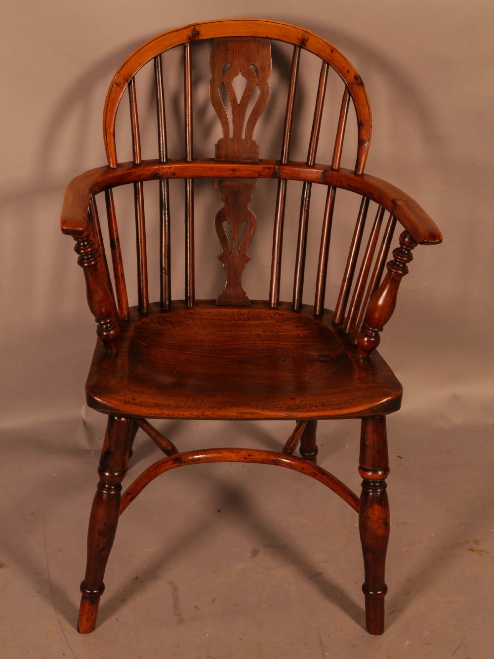 A Yew Wood Low Back Windsor chair Rockley Maker View II