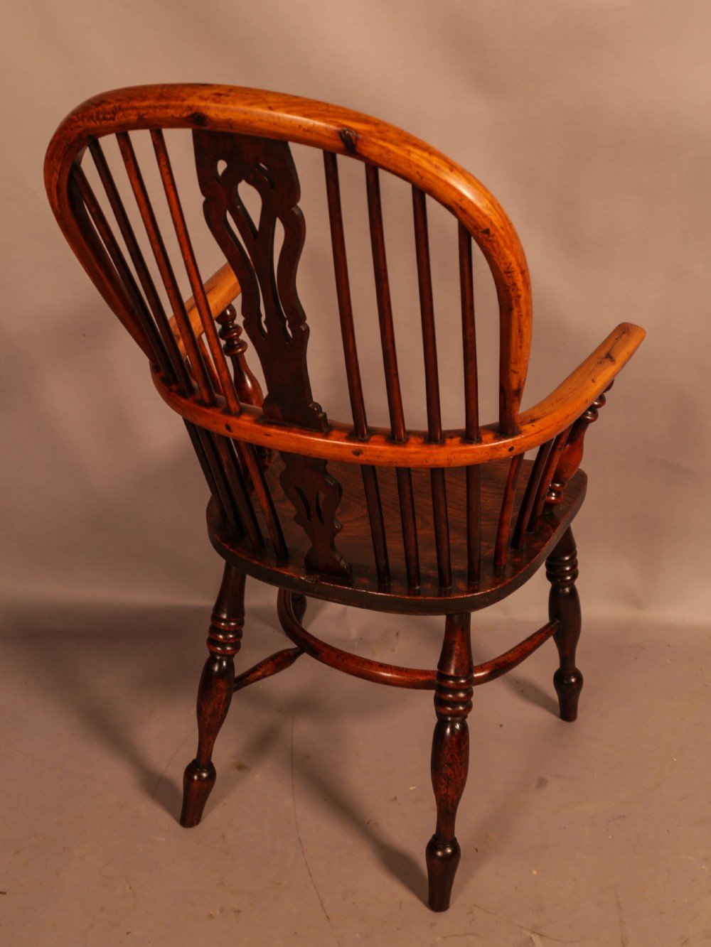 A Good Yew Wood High Back Windsor Chair Rockley Maker View III