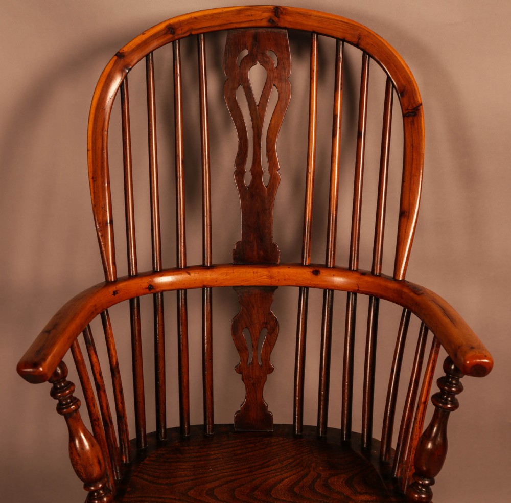 A Good Yew Wood High Back Windsor Chair Rockley Maker View IV