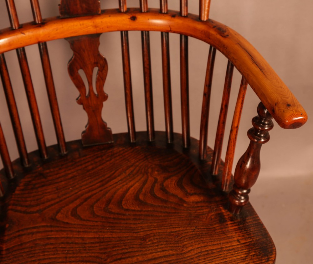 A Good Yew Wood High Back Windsor Chair Rockley Maker View VII