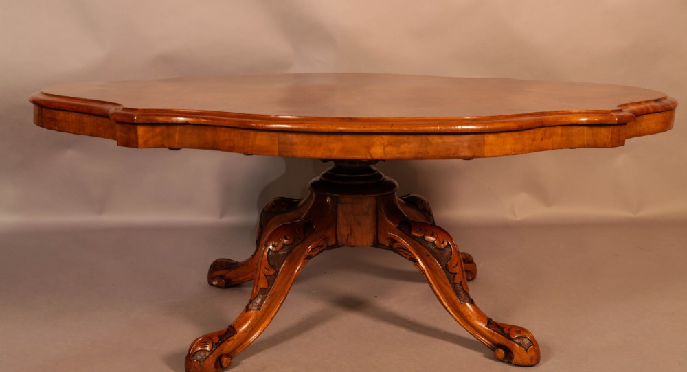 A Victorian Coffee Table in Burr Walnut View V