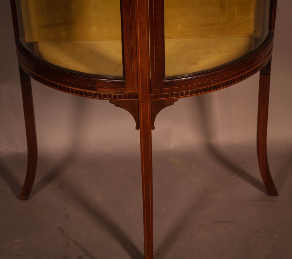 A Good Quality Display Cabinet with Bow Glass Doors View V