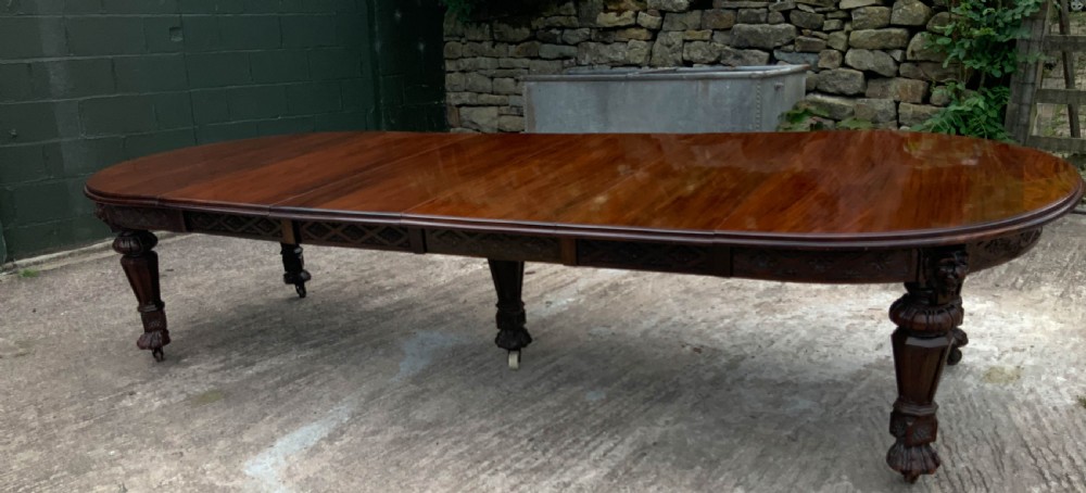 Impressive Victorian Mahogany Extending Dining Table seats 12 View V