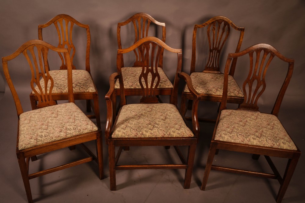 A Set of 6 Georgian Dining chairs  Hepplewhite