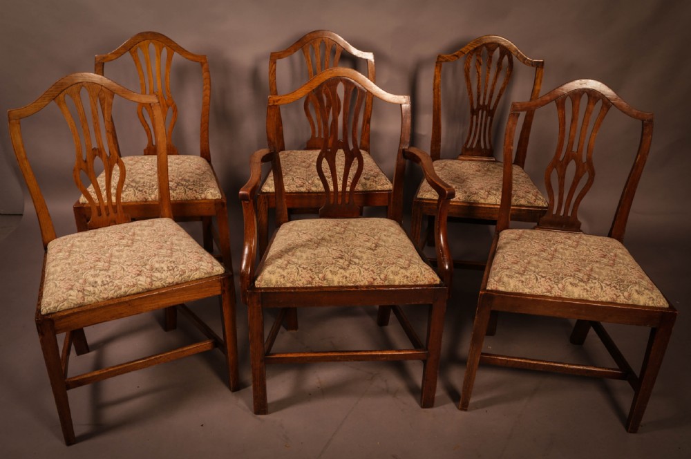 A Set of 6 Georgian Dining chairs  Hepplewhite View II
