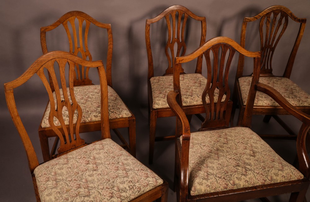 A Set of 6 Georgian Dining chairs  Hepplewhite View III