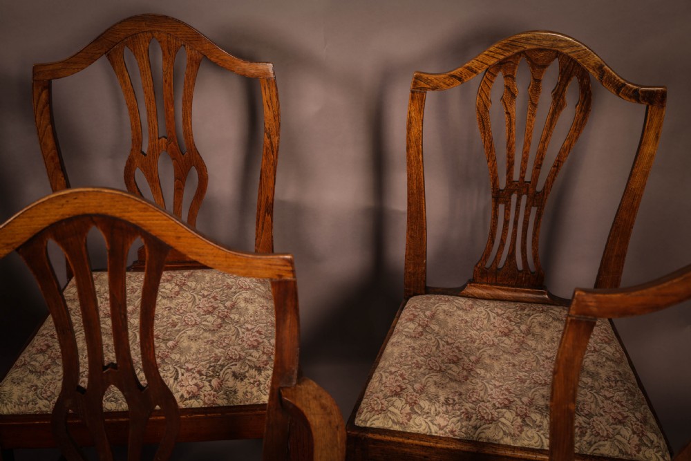 A Set of 6 Georgian Dining chairs  Hepplewhite View V