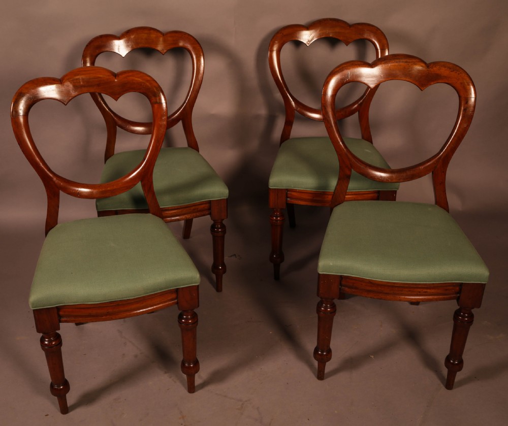 A Set of 4 Victorian Mahogany Balloon Back Dining Chairs View VII