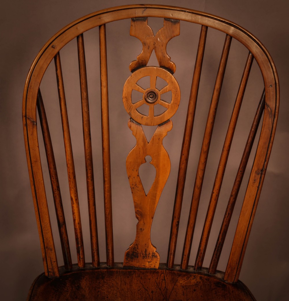 A Single Wheel Back Kitchen Windsor Chair in Yew Wood View IV