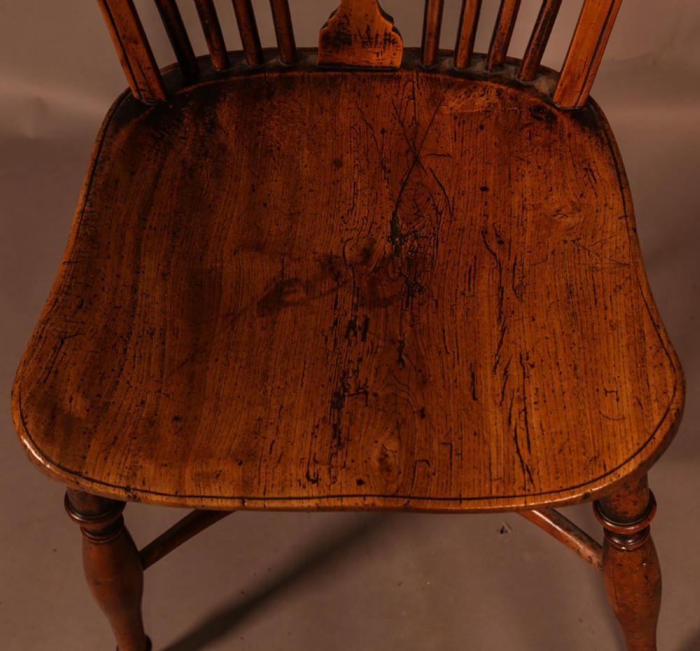 A Single Wheel Back Kitchen Windsor Chair in Yew Wood View V