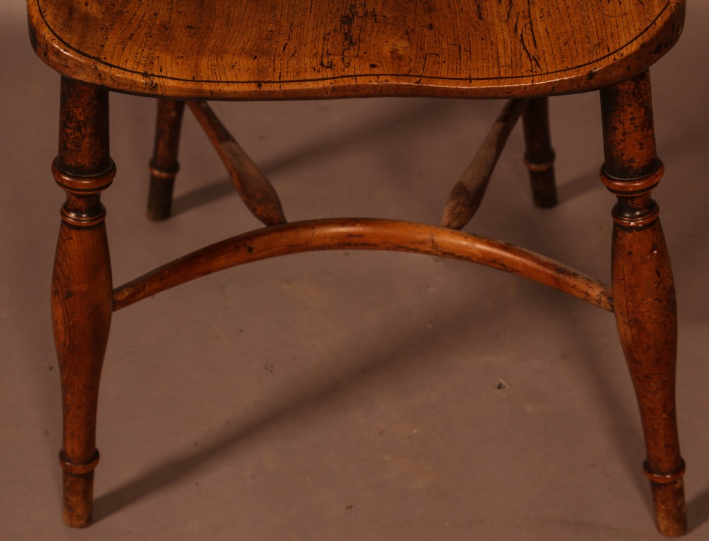 A Single Wheel Back Kitchen Windsor Chair in Yew Wood View VI