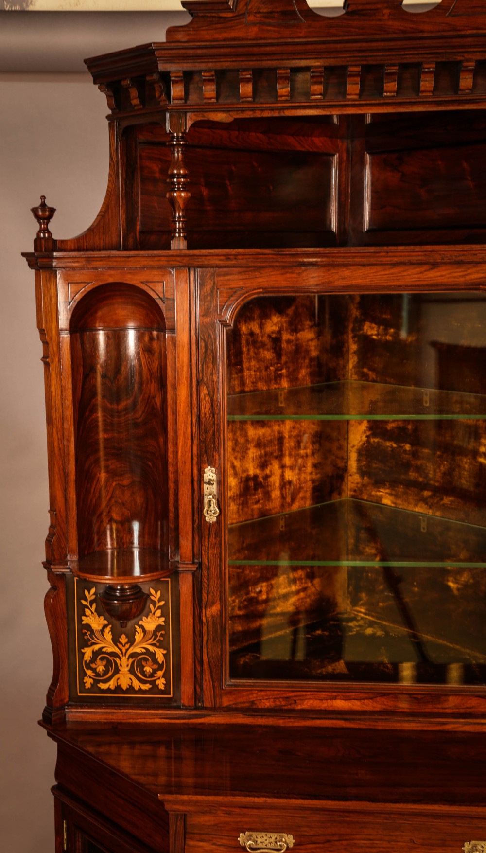 Rosewood Corner Display Cabinet by GILLOWS View III