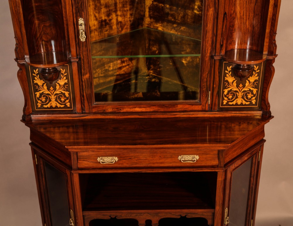 Rosewood Corner Display Cabinet by GILLOWS View IV