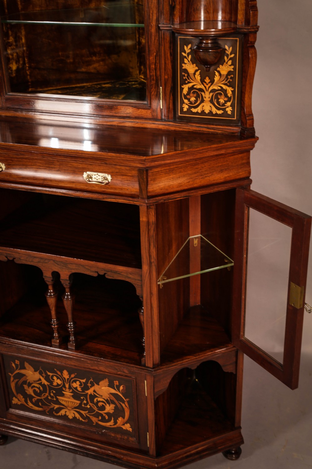 Rosewood Corner Display Cabinet by GILLOWS View VI