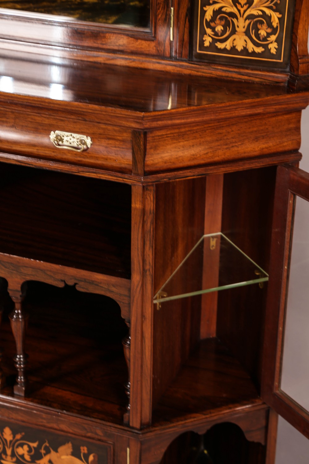 Rosewood Corner Display Cabinet by GILLOWS View VIII
