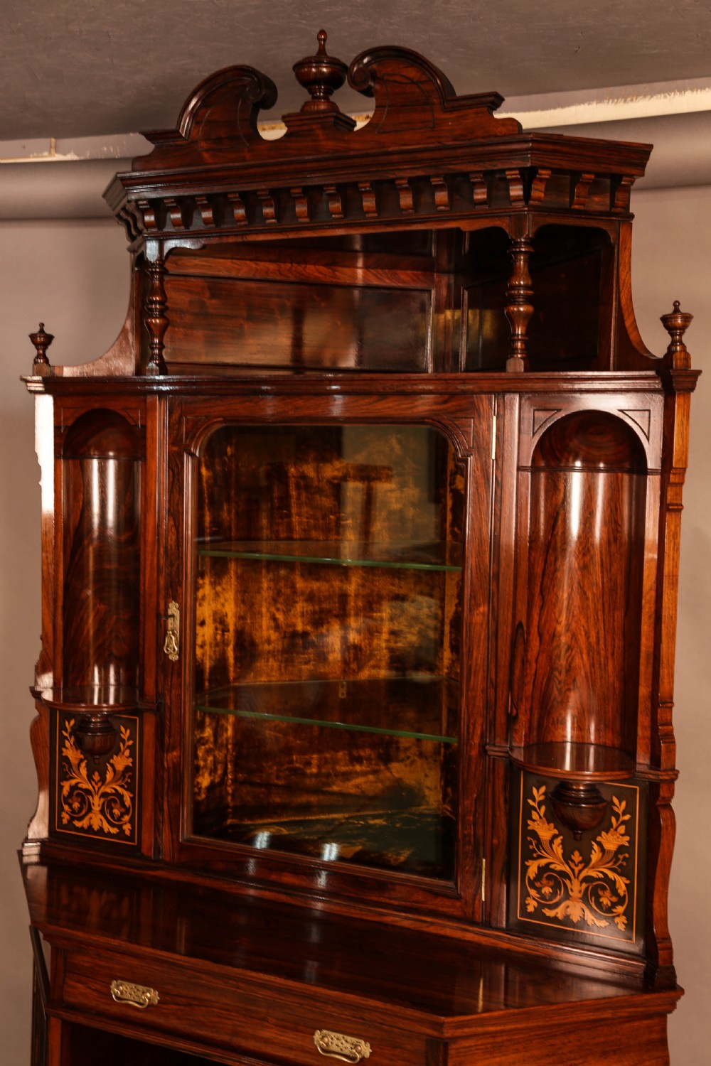 Rosewood Corner Display Cabinet by GILLOWS View IX