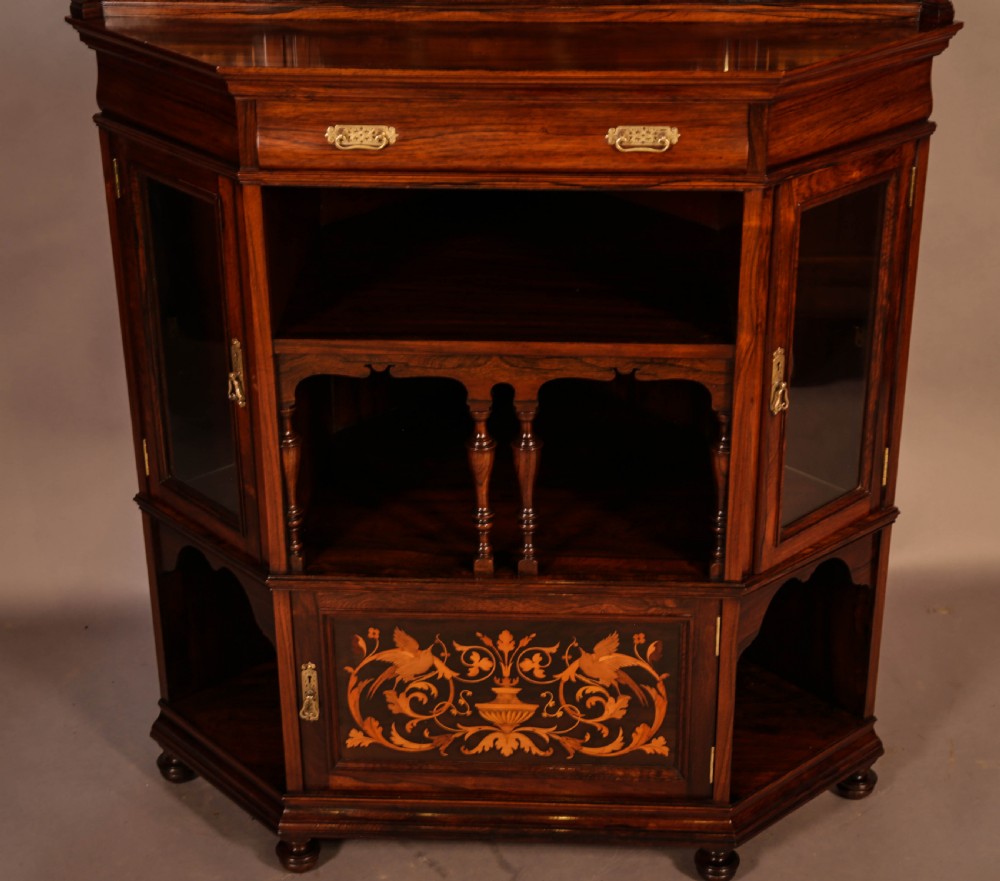 Rosewood Corner Display Cabinet by GILLOWS View XII