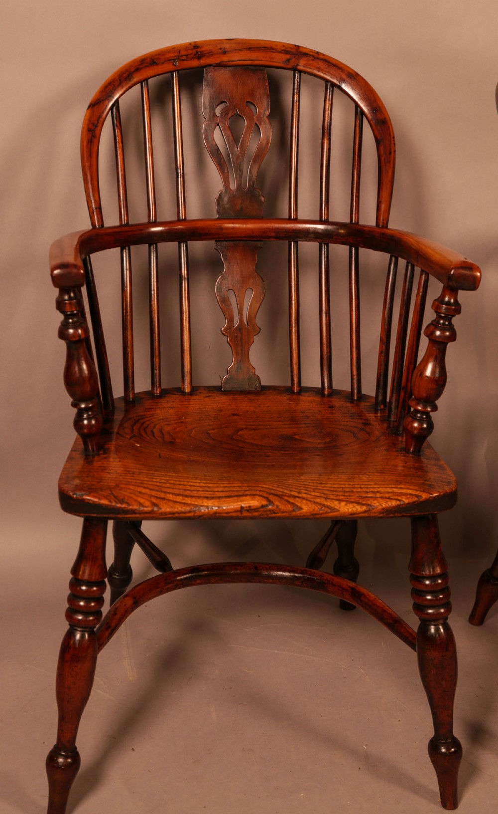 A Matching Pair of Yew Wood Windsor Chairs Rockley Maker View II