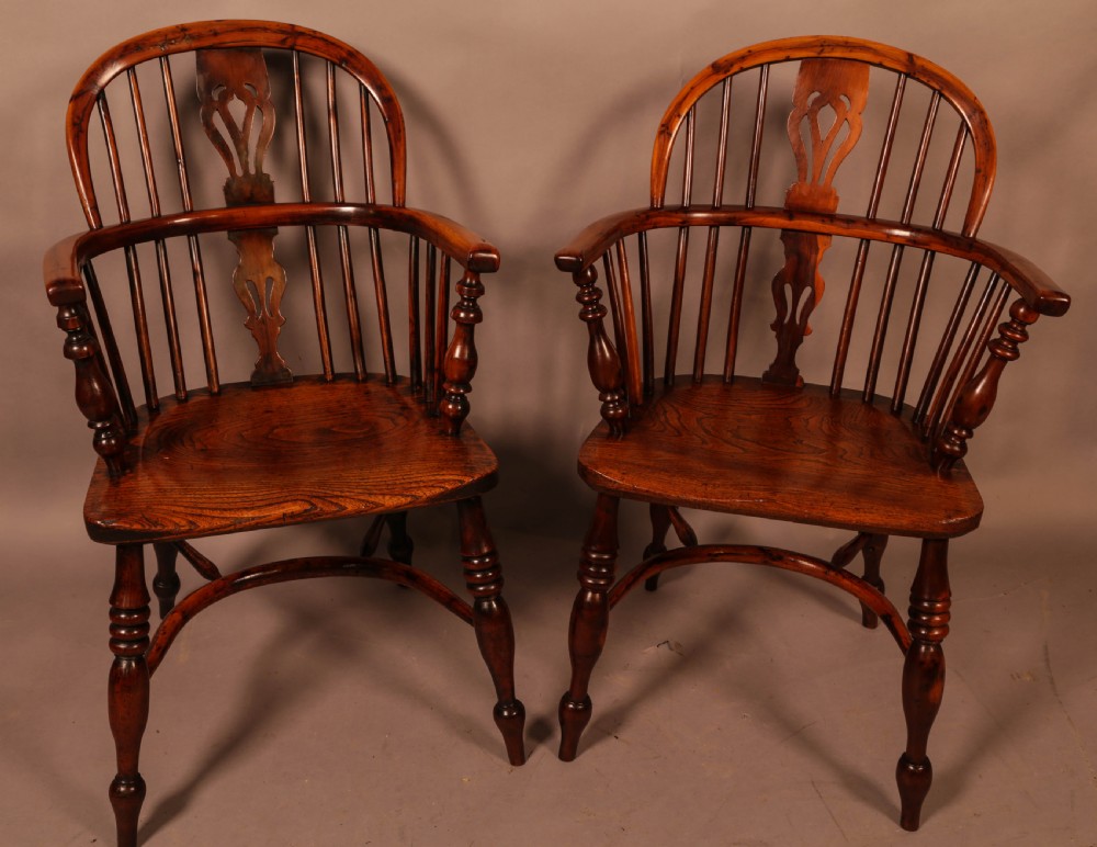 A Matching Pair of Yew Wood Windsor Chairs Rockley Maker View IX