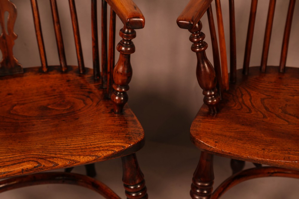 A Matching Pair of Yew Wood Windsor Chairs Rockley Maker View X