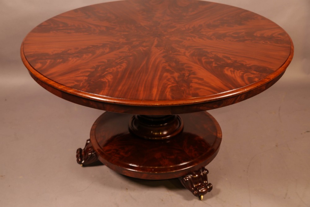 A Victorian Circular Dining Table Centre Column Supports View II