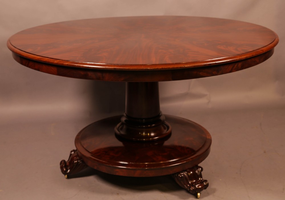 A Victorian Circular Dining Table Centre Column Supports View IV