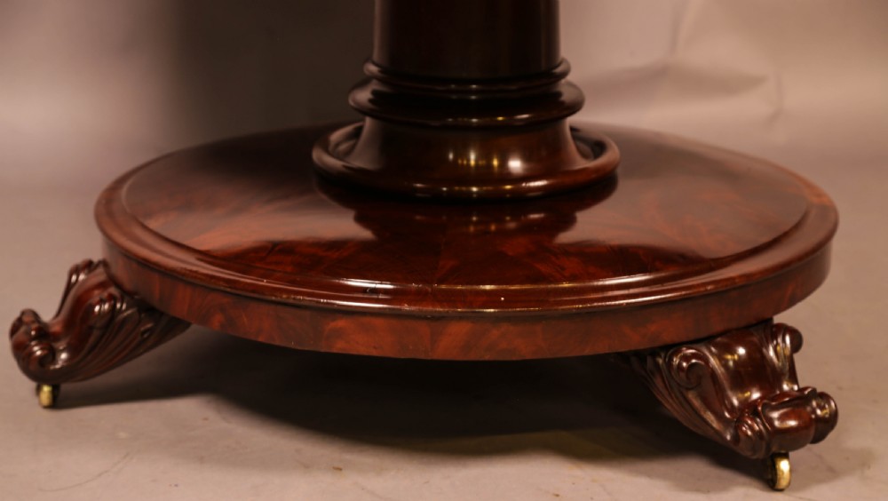 A Victorian Circular Dining Table Centre Column Supports View V