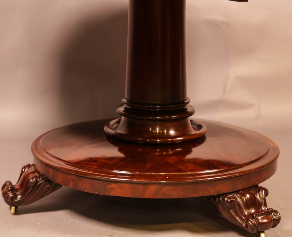 A Victorian Circular Dining Table Centre Column Supports View VI