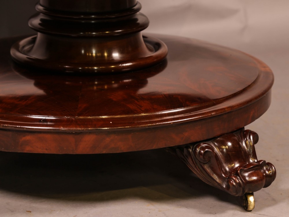 A Victorian Circular Dining Table Centre Column Supports View VII