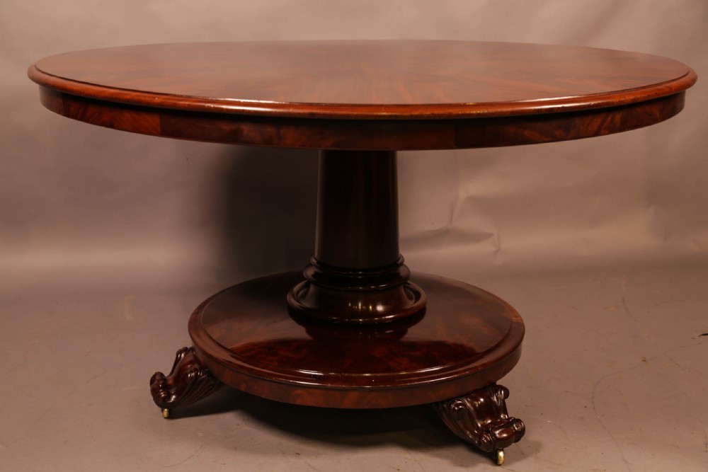 A Victorian Circular Dining Table Centre Column Supports View VIII