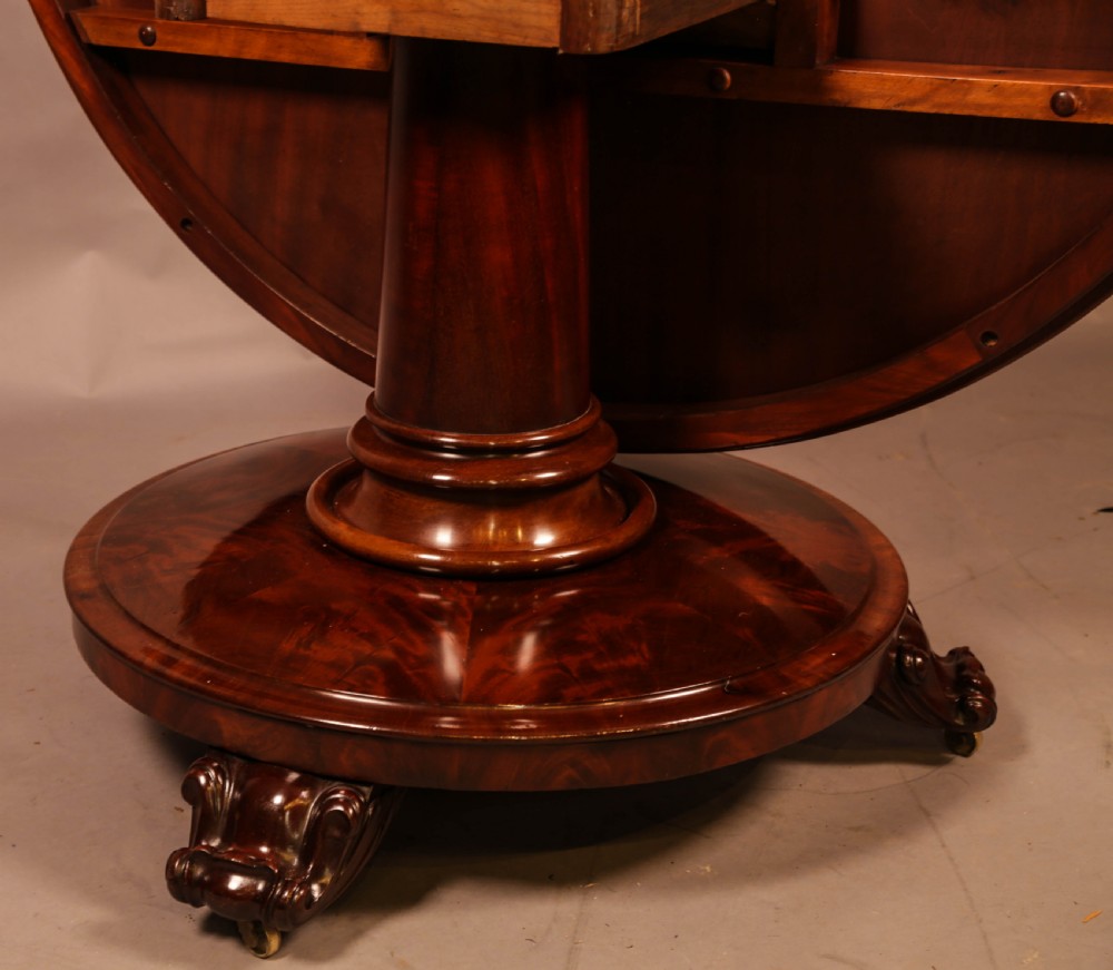 A Victorian Circular Dining Table Centre Column Supports View IX