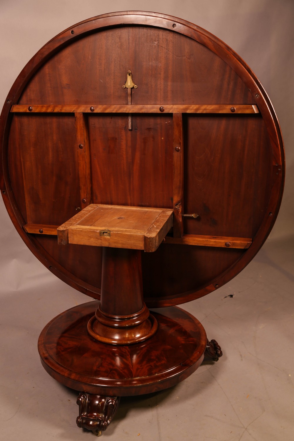 A Victorian Circular Dining Table Centre Column Supports View X