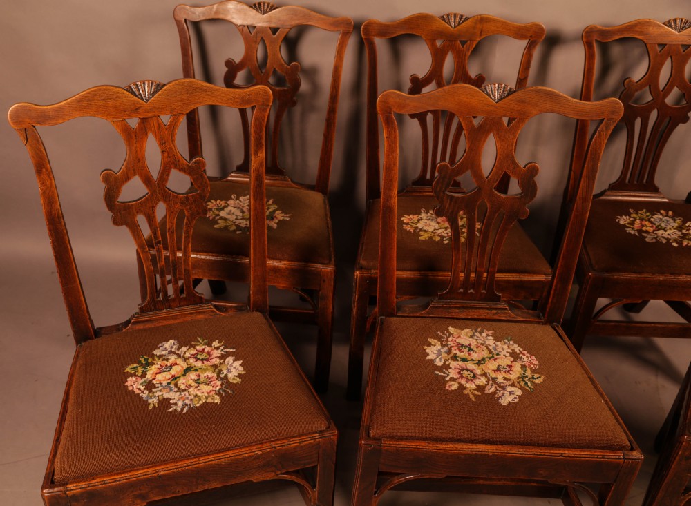 A Set of 6 Country Chippendale Dining Chairs View III