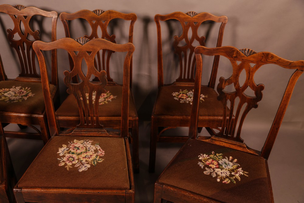 A Set of 6 Country Chippendale Dining Chairs View IV