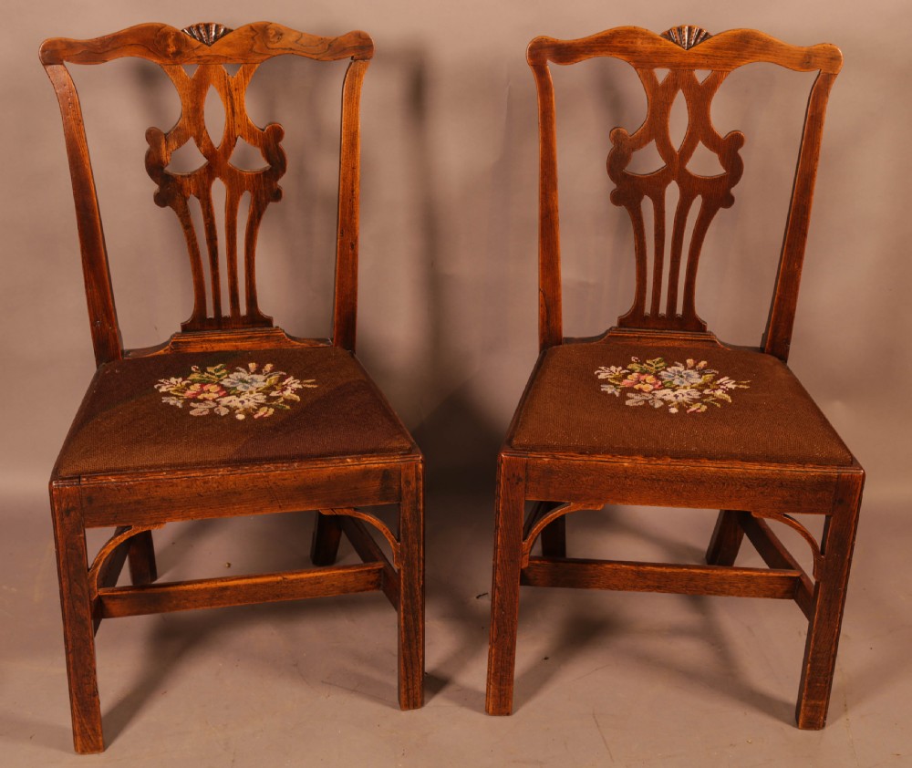 A Set of 6 Country Chippendale Dining Chairs View V