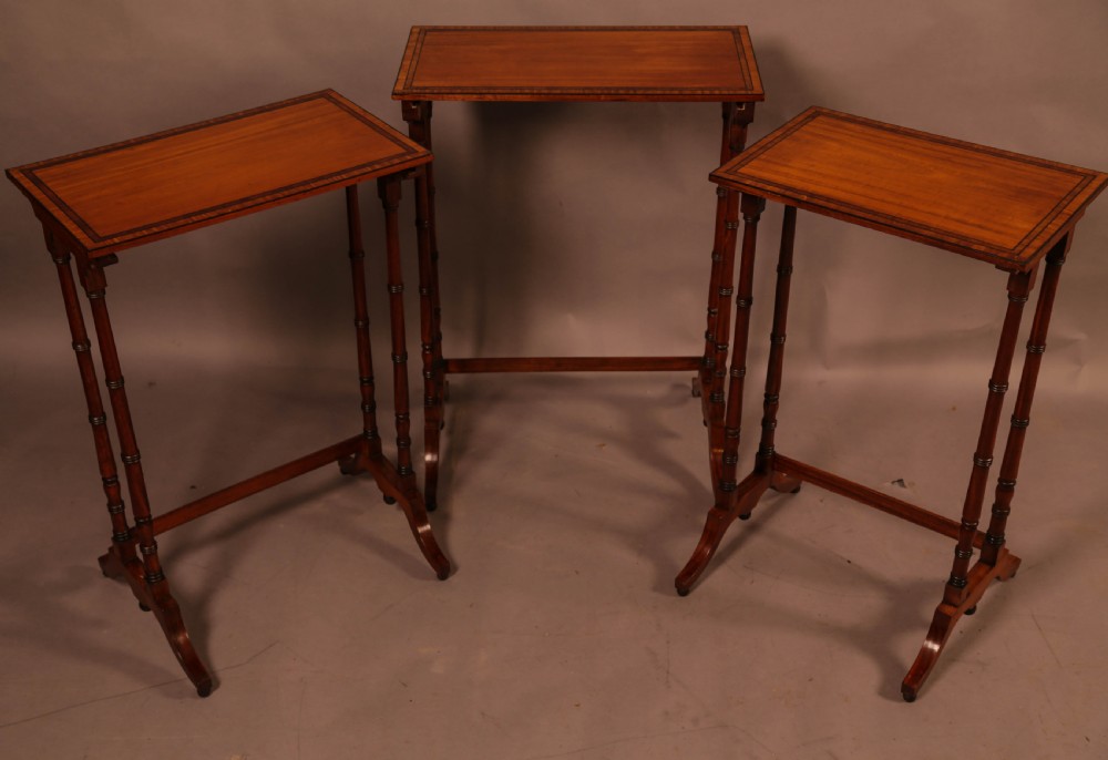 A Regency Nest of Three Tables in Satinwood View II