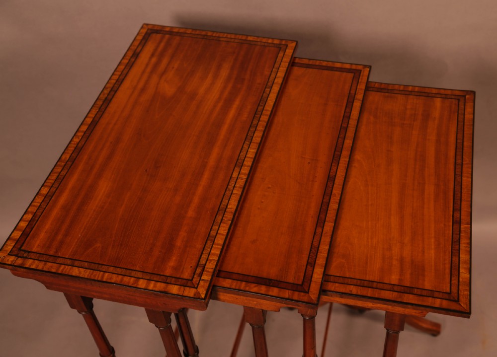 A Regency Nest of Three Tables in Satinwood View VII
