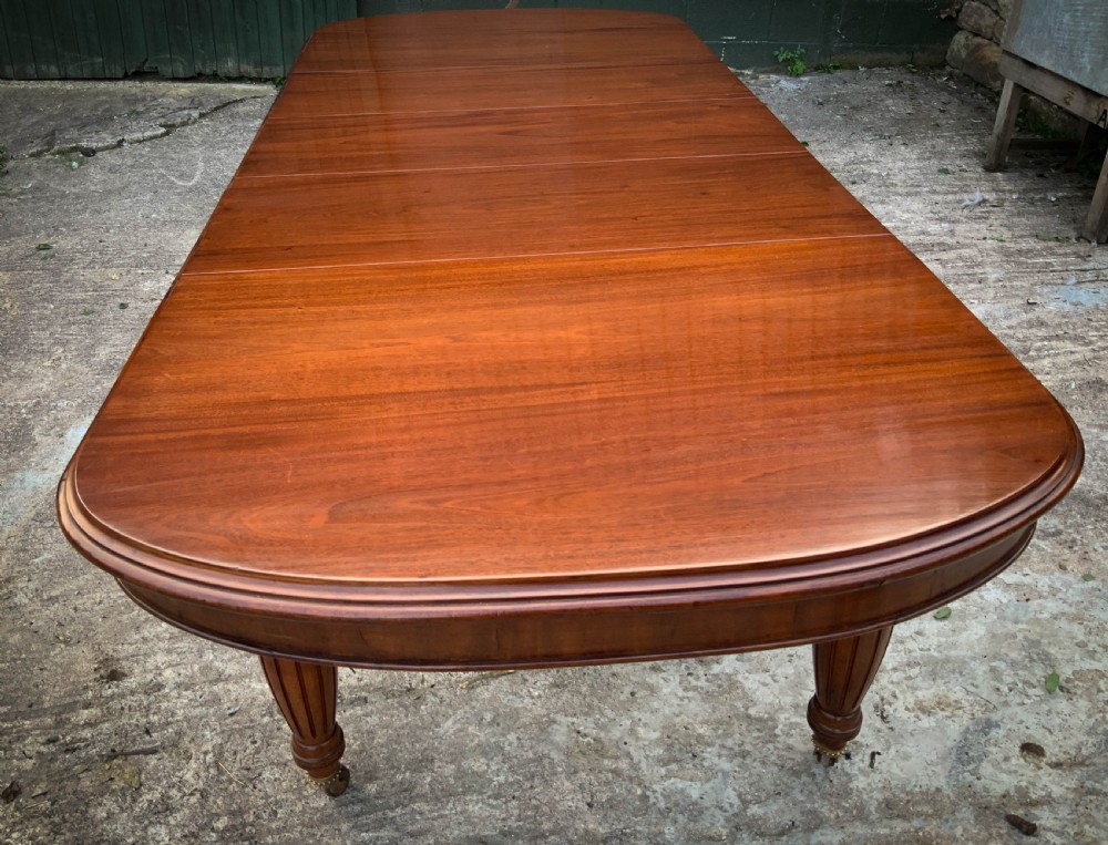 A victorian 3 leaf Extending Dining Table seats 10 View II