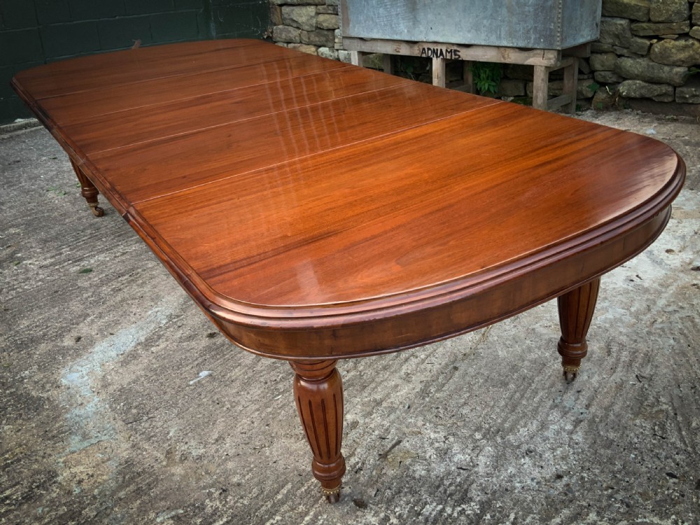 A victorian 3 leaf Extending Dining Table seats 10 View X