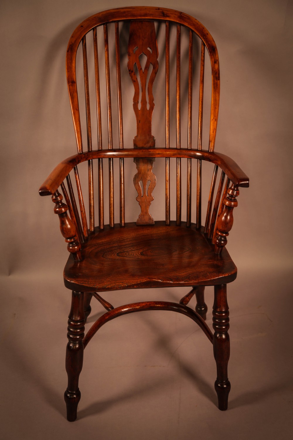 A Yew Wood High Back Windsor Chair Rockley Made