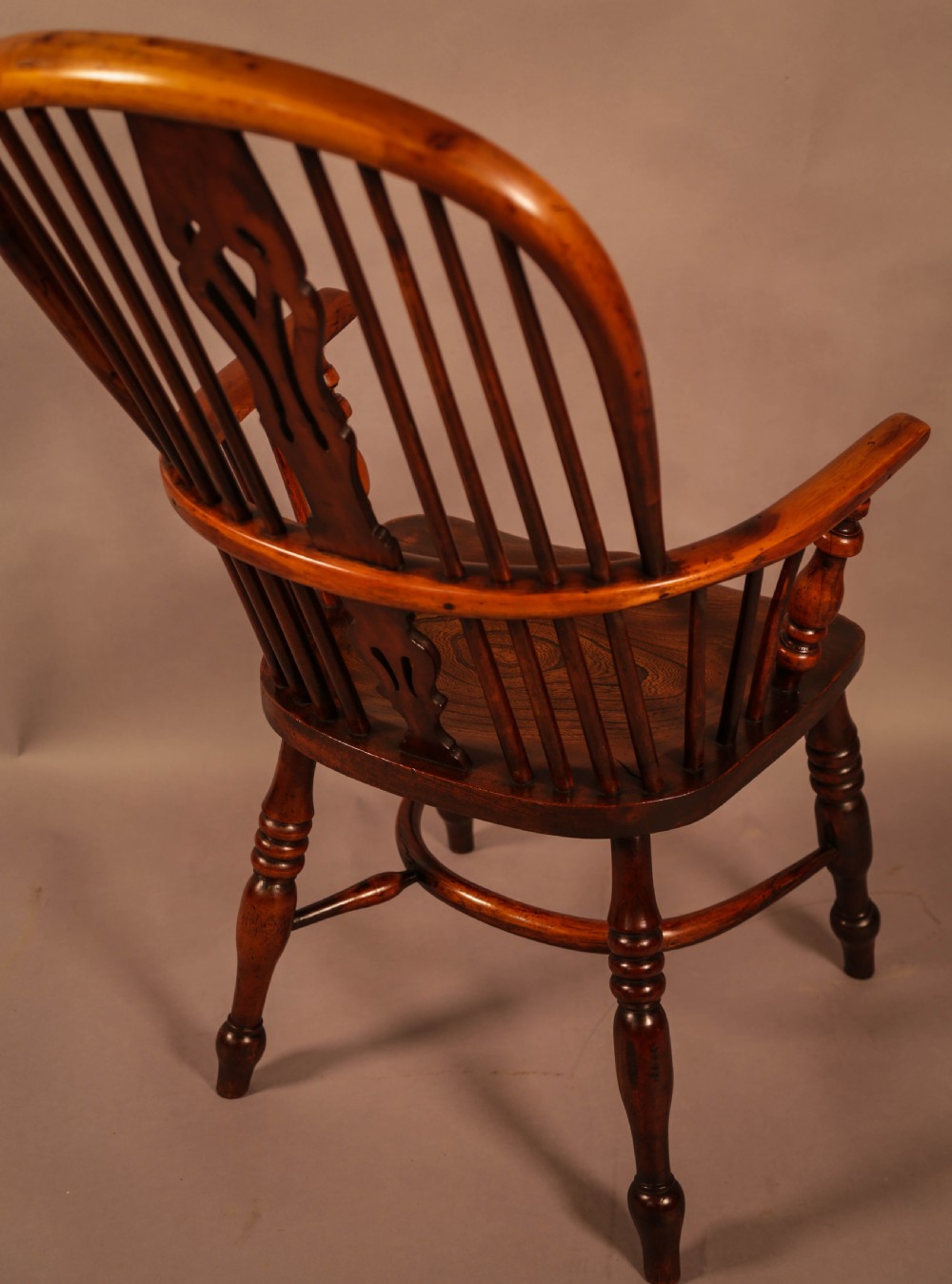 A Yew Wood High Back Windsor Chair Rockley Made View III