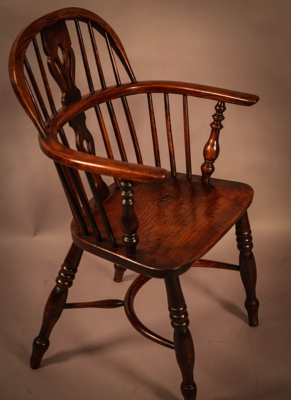 An Ash and Elm Windsor Chair stamped F Walker Rockley View II