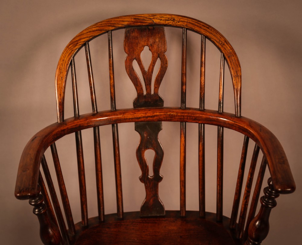 An Ash and Elm Windsor Chair stamped F Walker Rockley View V