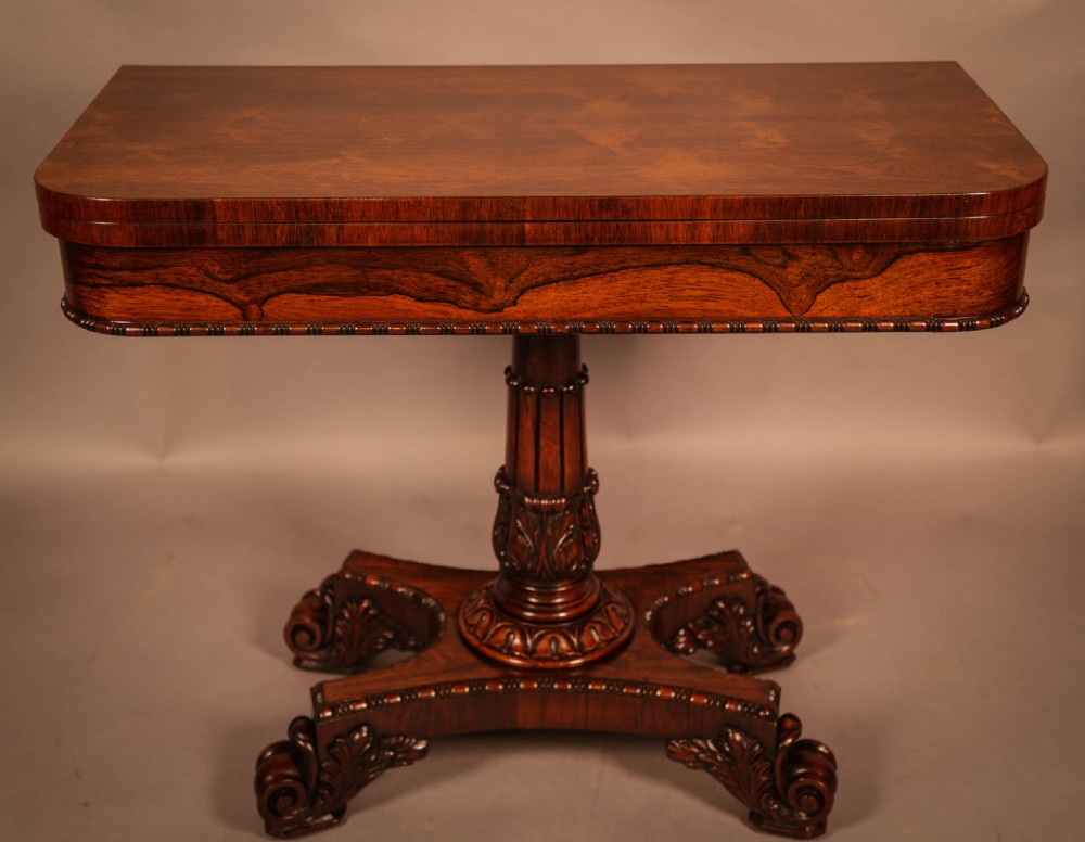 A Very good Rosewood Card Table William IV