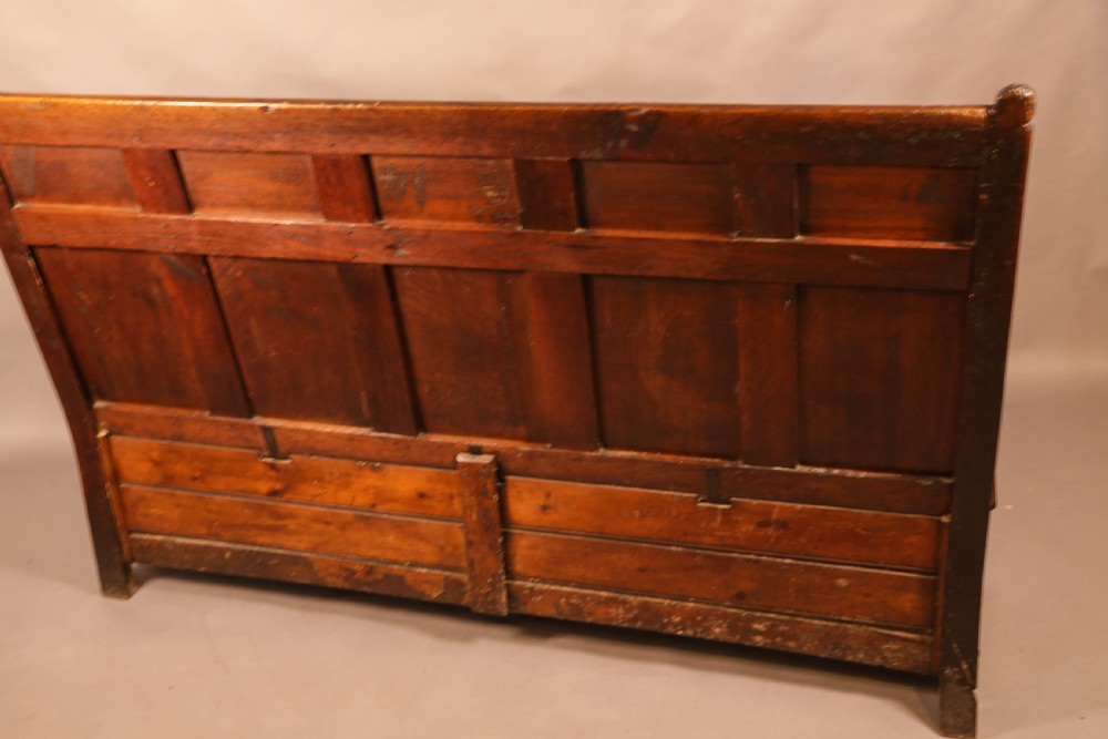 A Georgian Oak Settle with storage drawers View XI