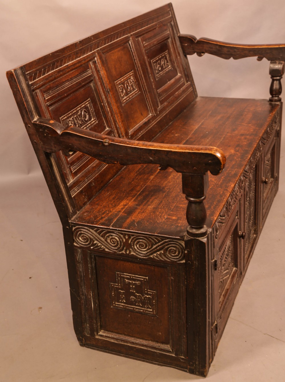 Antique Oak Settle View II
