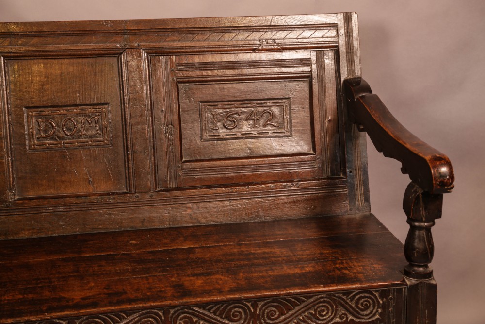 Antique Oak Settle View III
